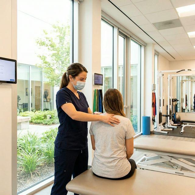 Physiotherapist performing manual therapy at Phoenix Rehab Burnaby