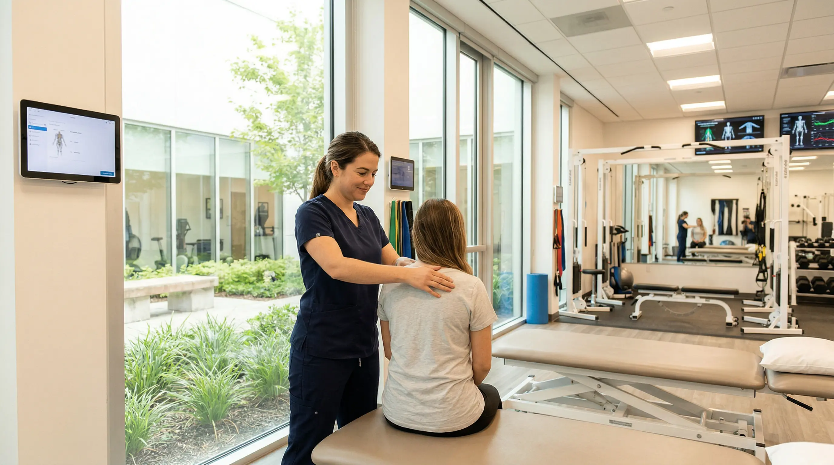 Phoenix Rehab 버나비에서 도수치료를 시행하는 물리치료사